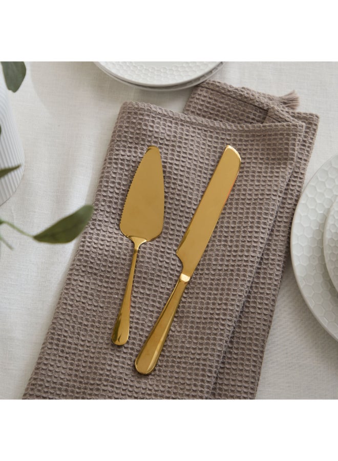 Home Box Gold 2-Piece Cake Serving Set - Image 1